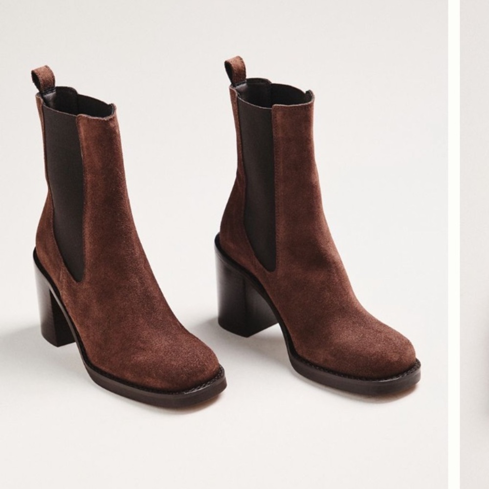 Anthropologie Block Heel Chelsea Boots
